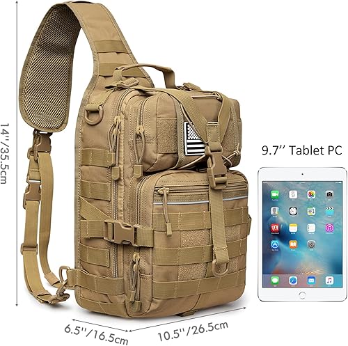 Miniatura 3 de G4Free Mochila táctica tipo bandolera Big Molle EDC Assault Range Bag Pack estilo militar para transporte oculto