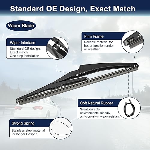 Miniatura 4 de X AUTOHAUX Juego de brazos de limpiaparabrisas trasero para Jeep Renegade 2015 2016 2017 2018 2019 2020 2021