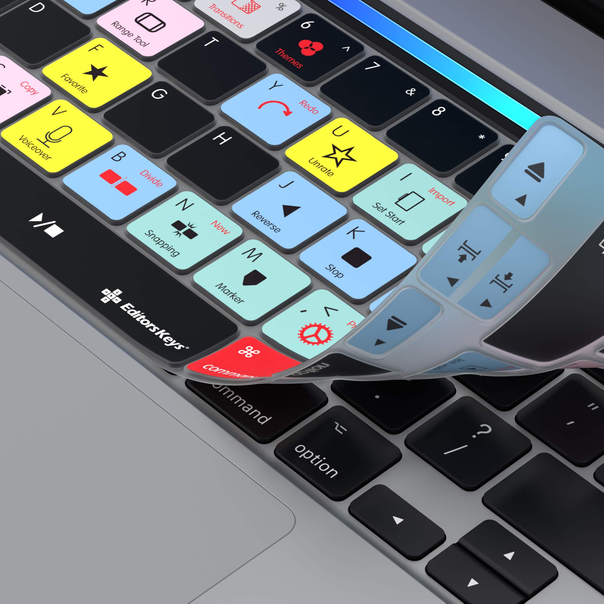 iMovie Tastatur-Abdeckung für MacBook Pro 2020+ 33 cm (13 Zoll) und 40,6 cm (16 Zoll) | echte Shortcut-Abdeckung von Editors Keys | nicht für andere MacBook-Modelle geeignet