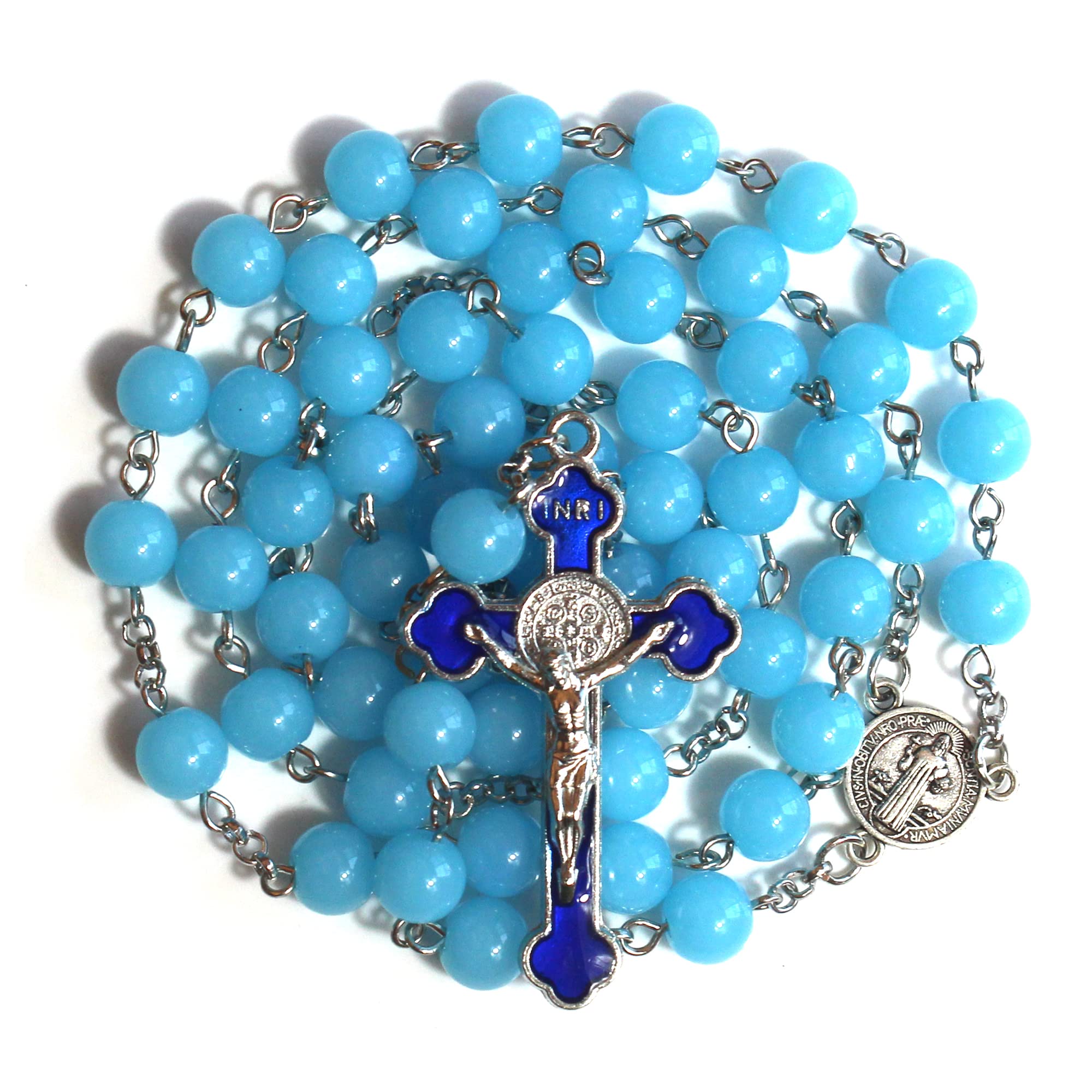 GeekTenetRosary Beads Chaplet FY Artificial Crystal Glass Rosery Cross Catholic gifts