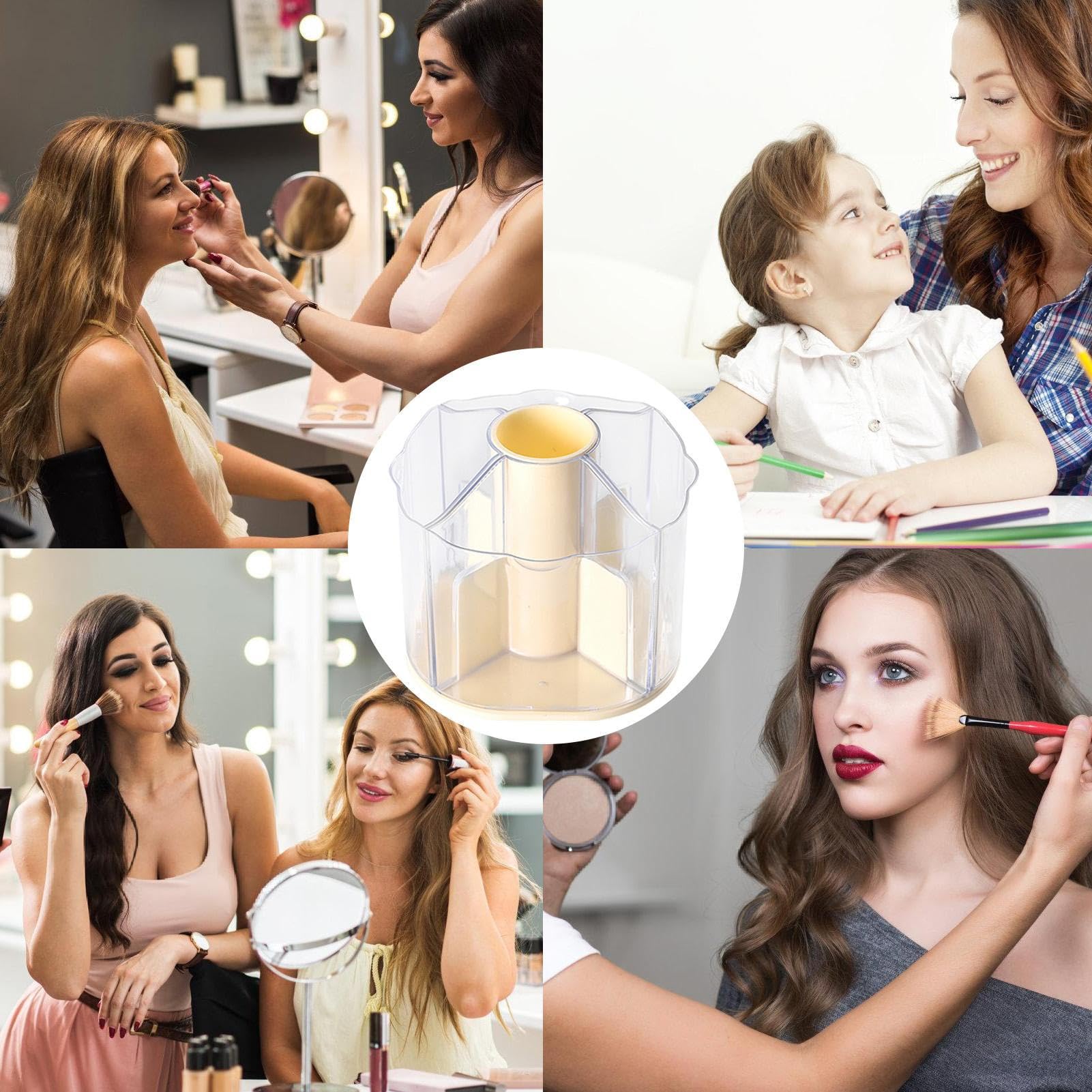 Porta cosmetici, girevole a 360 gradi, grande capacità, organizer per cosmetici, organizer per trucchi, 5 scomparti per cosmetici, smalto per unghie, forniture artistiche