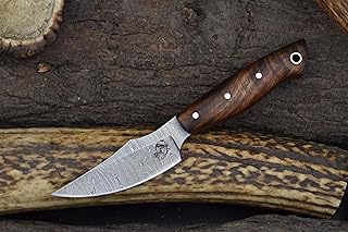 Knives Ranch EDC Hunting Knife - Rosewood Handle and Heavy Duty Dual Horizontal and Vertical Sheath (3180-IRW) - Knives Ranch