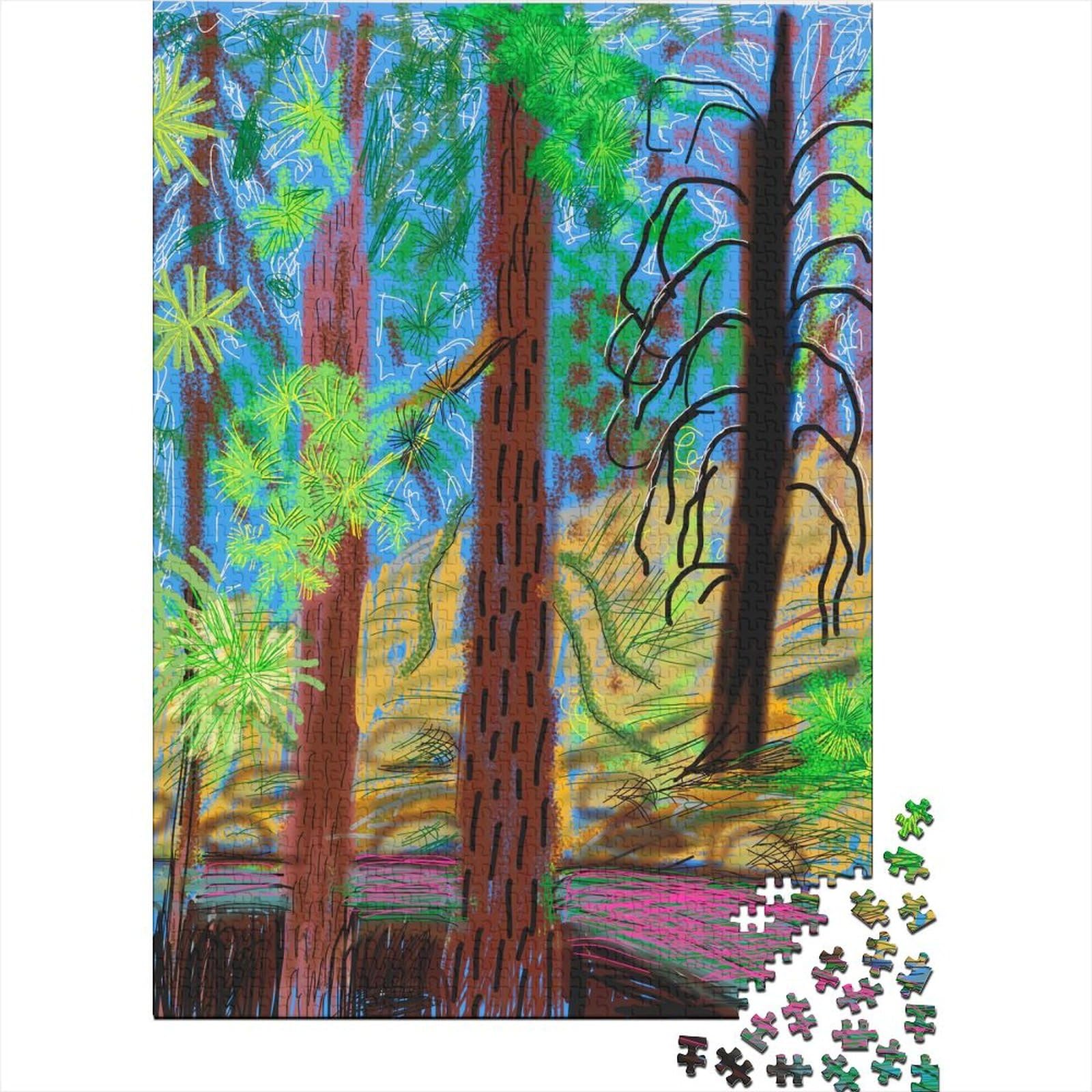 David Hockney 1000 Piece Wooden Jigsaw Oil Painting Puzzles for Adults Fun Jigsaws 1000 Pieces Museum Jigsaw Puzzle Presents for Fine Art Jigsaws — image 1