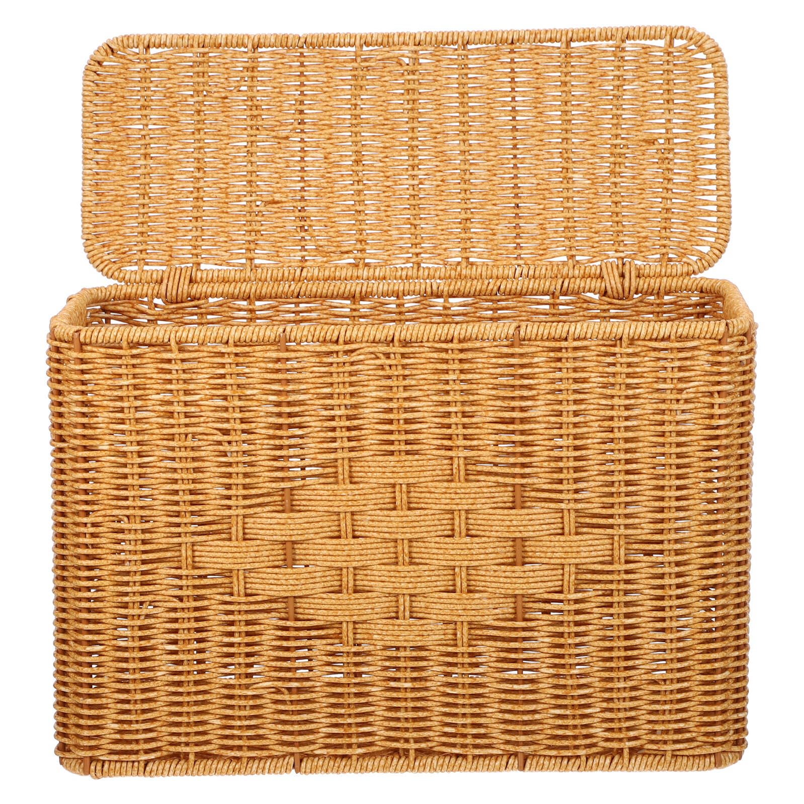 Schmaler Aufbewahrungskorb mit Deckel 37, 8x26, 4x14, 9cm