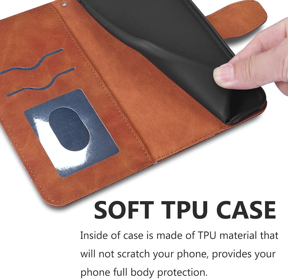 Una Cover Con Portafoglio Per Il Tuo Huawei P30 Lite, Con Il Design Dell'Albero Della Vita. Elegante, In Similpelle Marrone, Con Slot Per Carte E Funzione Stand.