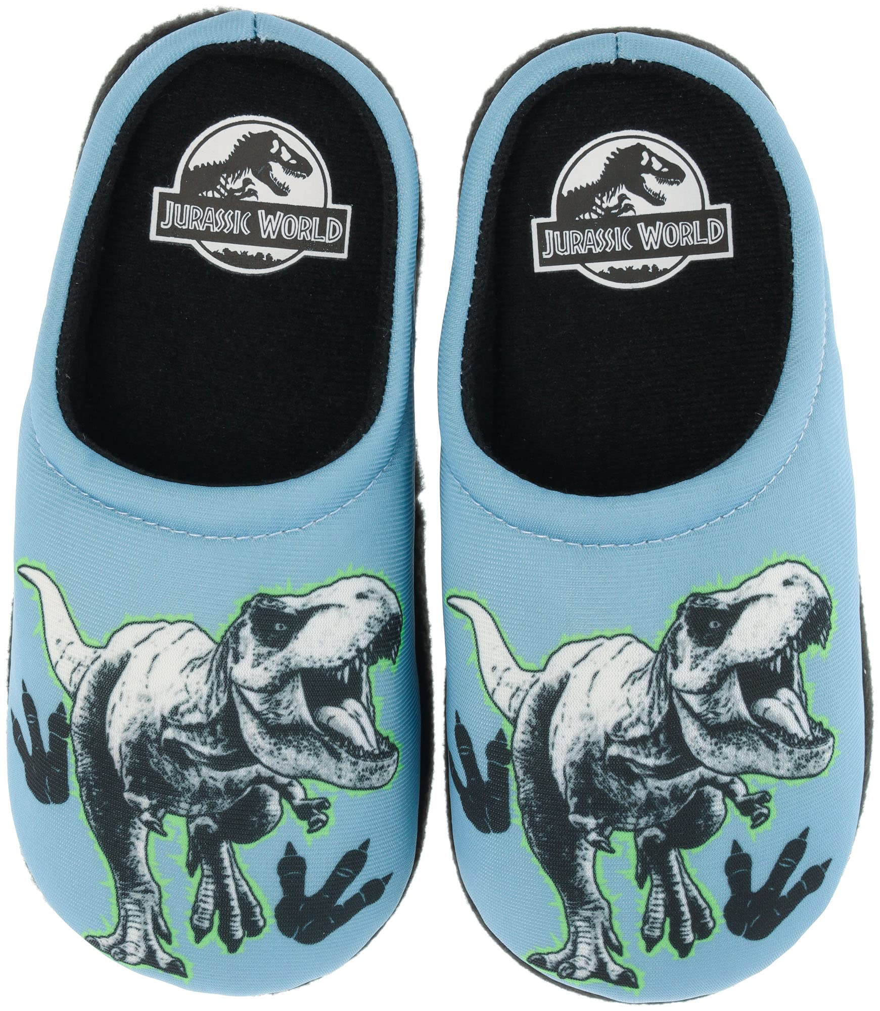 Jurassic World Conjunto de pijama de algodón de 2 piezas con zapatillas adicionales para niños pequeños, tallas 37 a 46