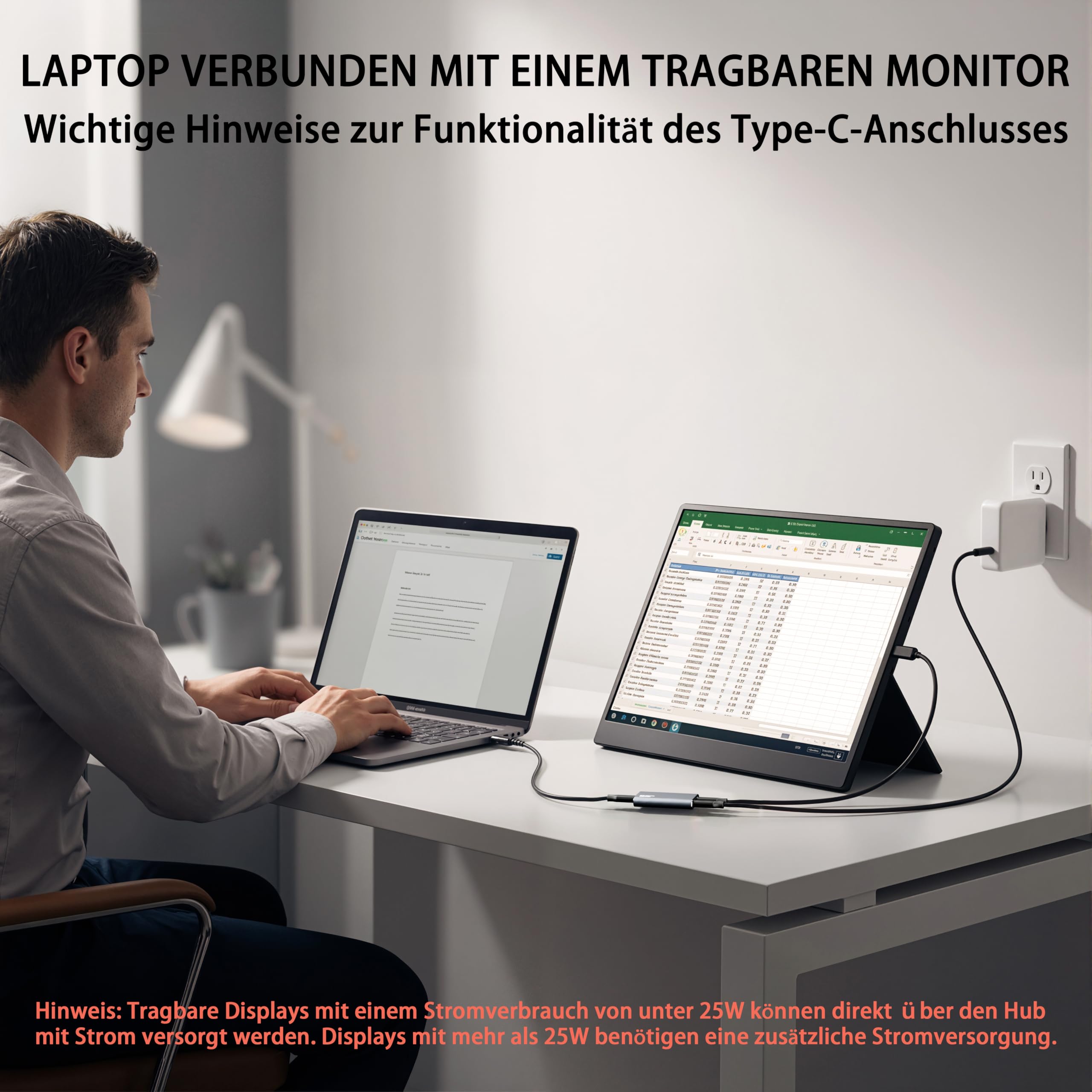 USB-C-auf-AR-Brillenadapter,Power für Xreal/Viture/RayNeo AR-Brillen während des Ladevorgangs für Steam Deck,ROG Ally,Switch 2,DJI RC 2,iPhone 17 oder Android-Phones,kompatibel mit 8K 30Hz/4K 144Hz