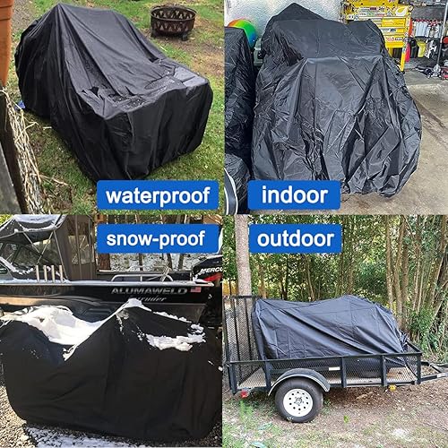 Miniatura 8 de J&C Cubierta impermeable para cuatrimoto al aire libre, para invierno, color negro, 4 ruedas, a prueba de nieve, resistente a los rayos UV,