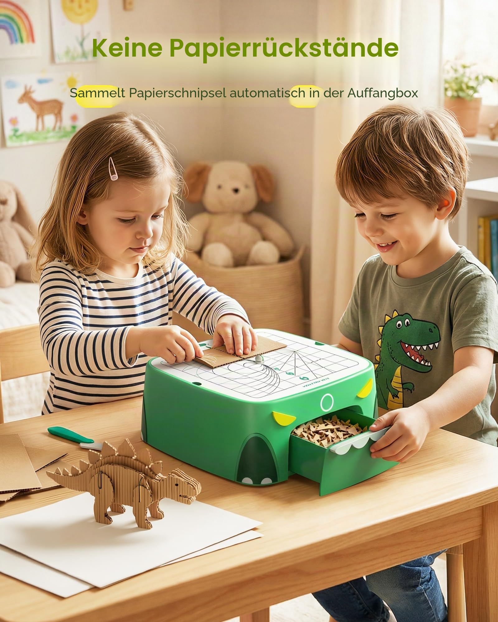 Sicherer Elektrischer Kartonschneider für Kinder, DIY Upcycling von Pappe für praktisches Lernen und Kreativität für Jungen und Mädchen ab 5 Jahren, Cardboard Cutter für Pappe, Stoff, Leder