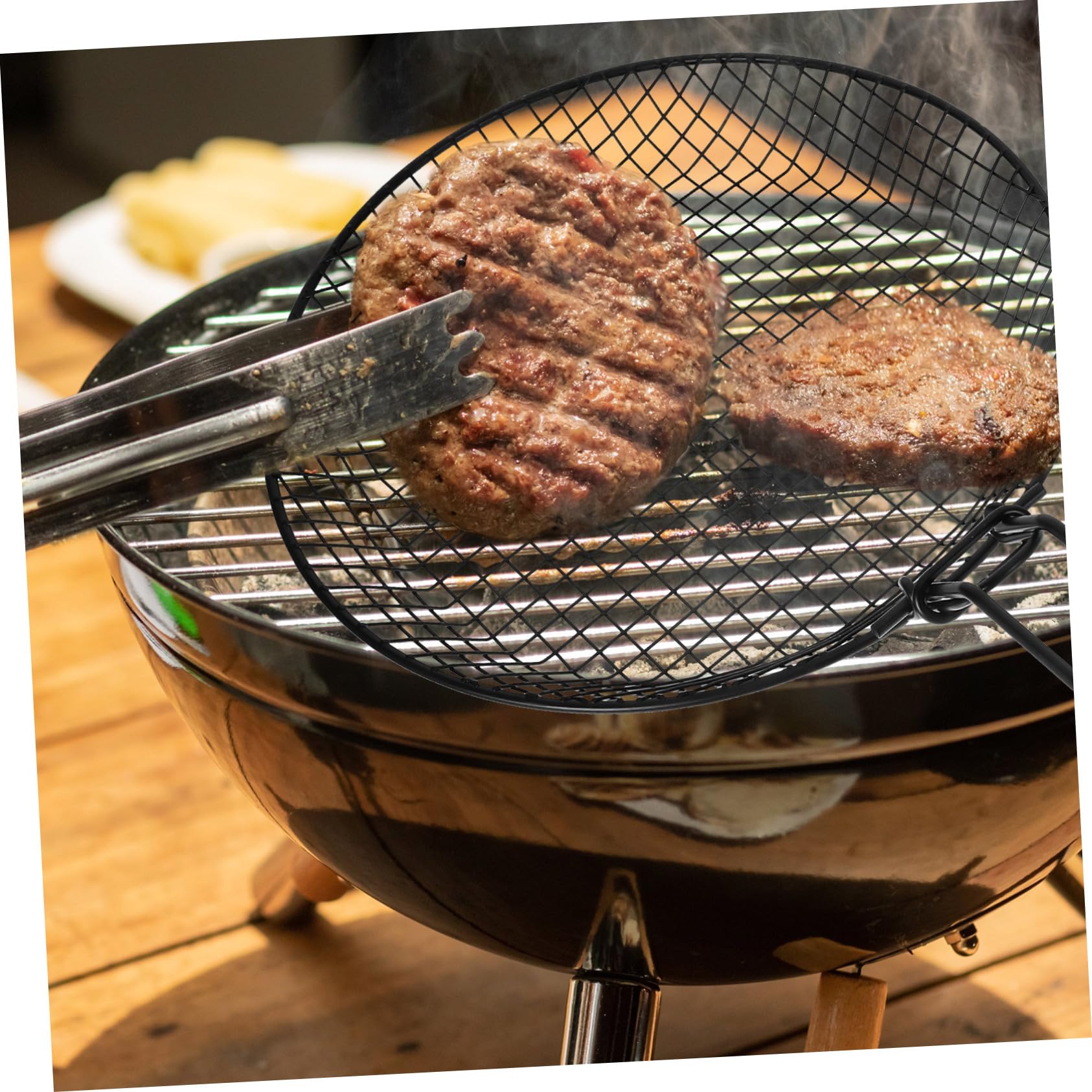 JECOMPRIS Grill Basket for Vegetables and Meat Multipurpose Grilling Basket for Outdoor Cooking for Shrimp Fish and Accessories Portable Design