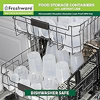 Vista 6 de Freshware Paquete de 48 recipientes de almacenamiento de alimentos de 16 y 32 onzas, 24 juegos de cada tamaño con tapas, recipientes de plástico