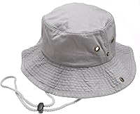 Vista 17 de Sombrero de cubeta para verano, para exteriores, para pescar, de safari, de caza, con correa ajustable