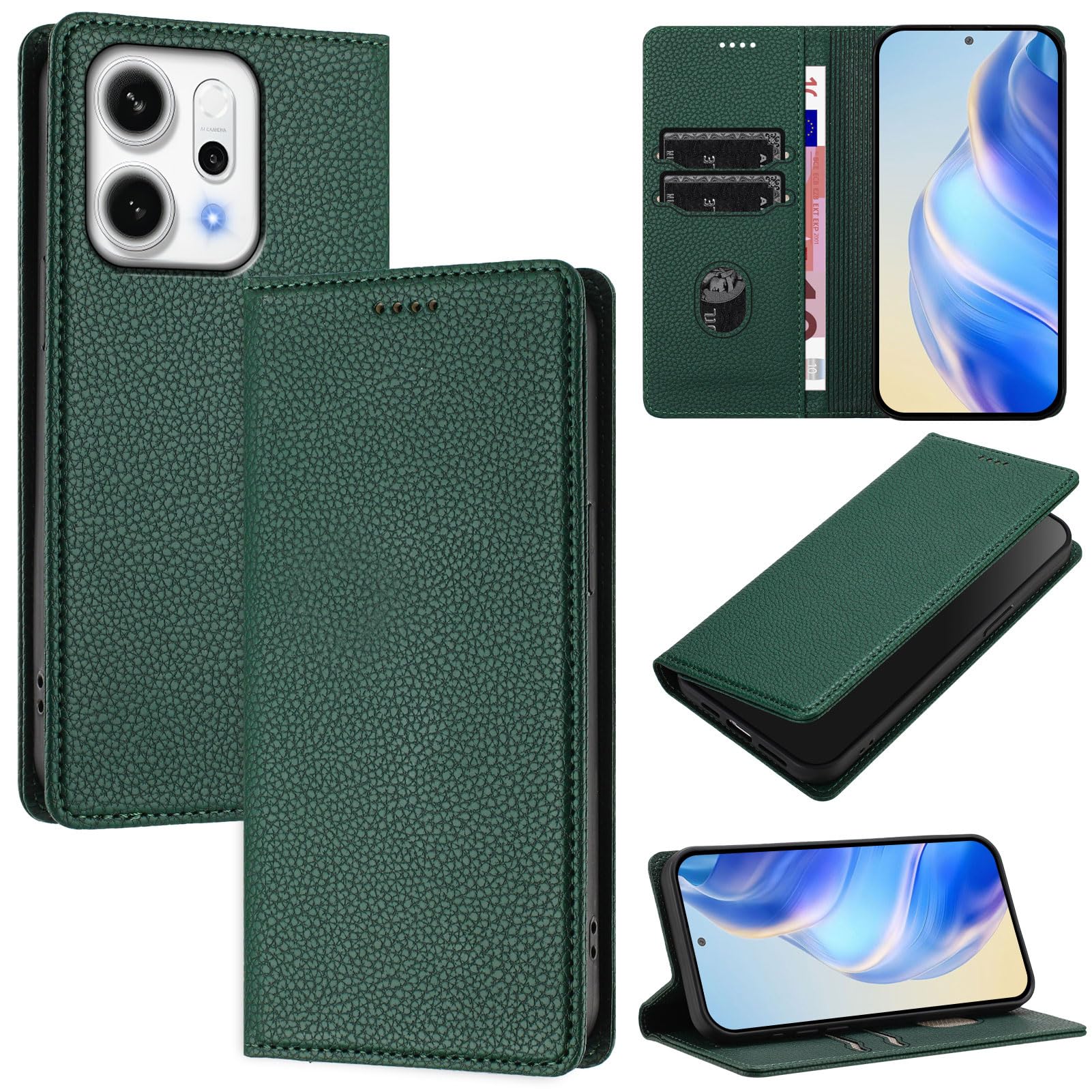 GOKEN Cover Custodia Libro per Oppo Reno 13F (4G/5G) - Flip Magnetica in Pelle Sintetica e Silicone, Portafoglio, Antiurto con Slot Card e Supporto Integrato -Blu