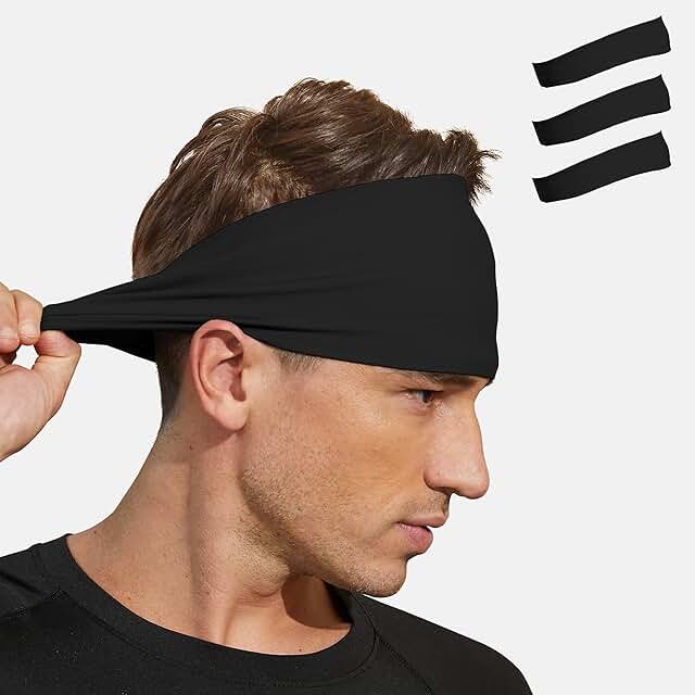 VIMPEP Tenacious Sports Headbands for Men Soft Feeling Non Silp Sweatban...