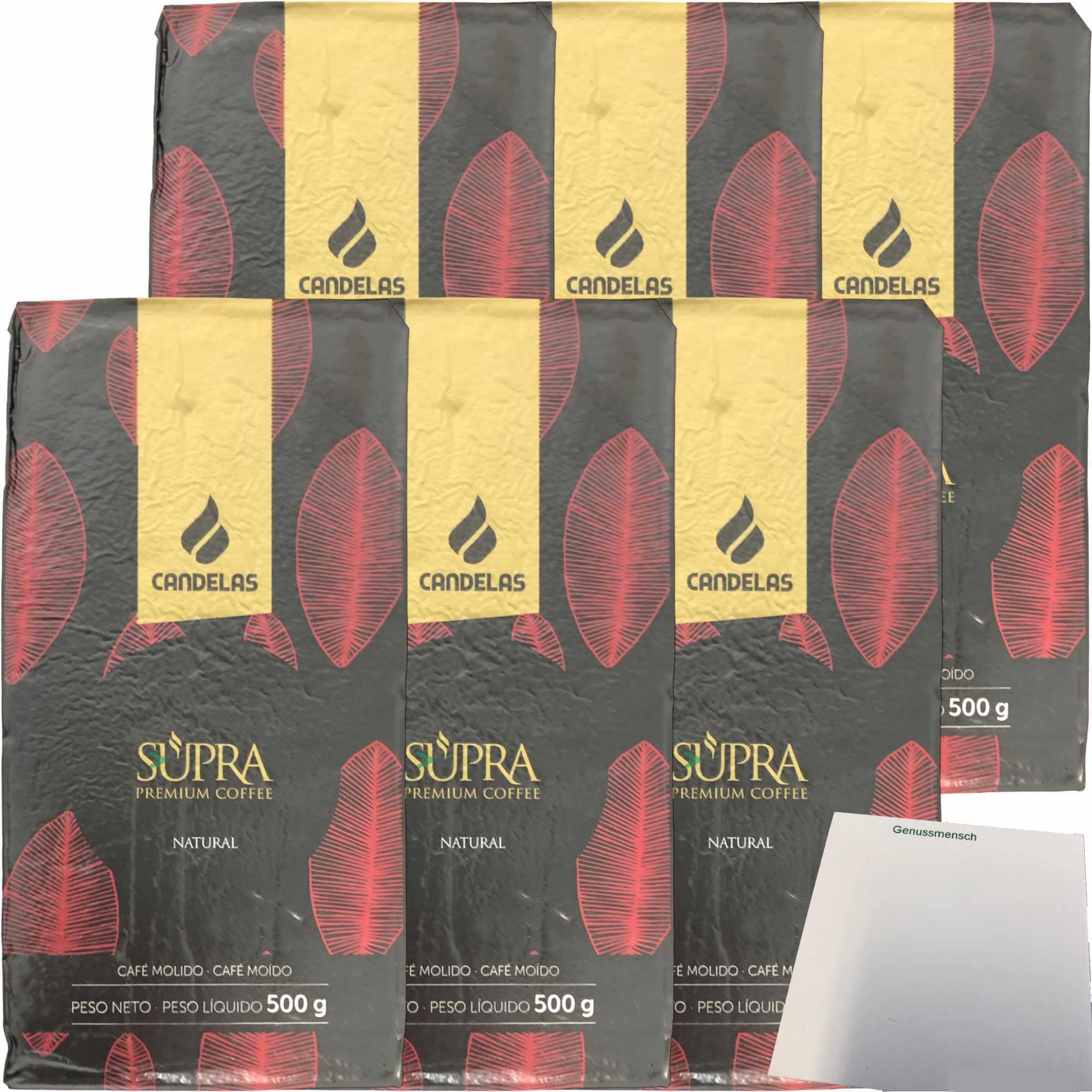 usy Bundle für Cafe Candelas Supra Natural gemahlen 6er Pack (6x500g Packung) + usy Block