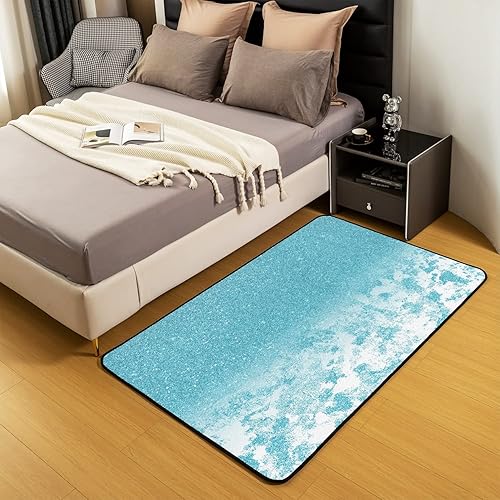 Miniatura 5 de Alfombra para sala de estar de niños con estampado de purpurina (sin purpurina), alfombra decorativa moderna y rugosa para interiores de mármol