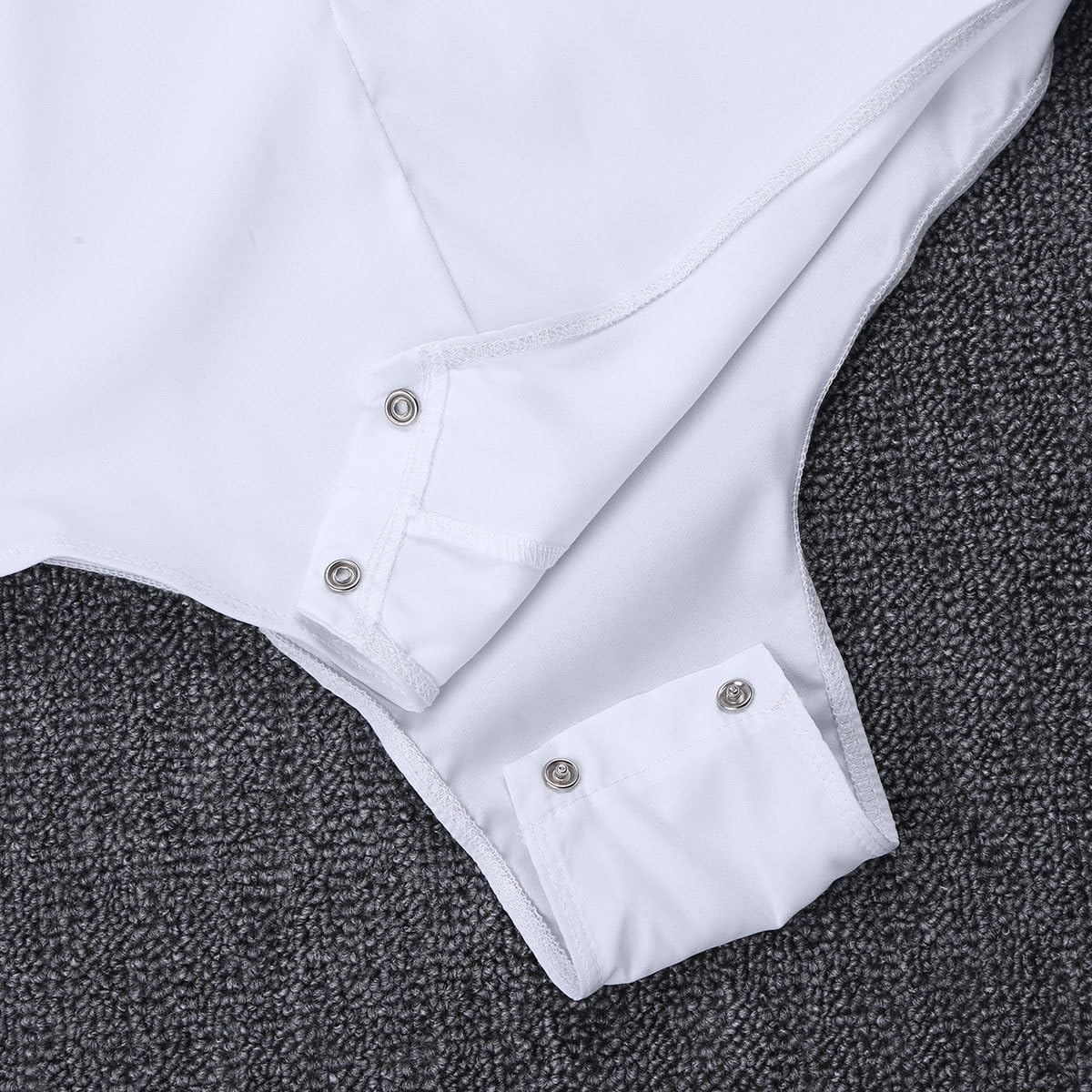 iiniim Men's Long Sleeve Zipper Front Romper Shirt One-Piece Bowtie Leotard Bodysuit
