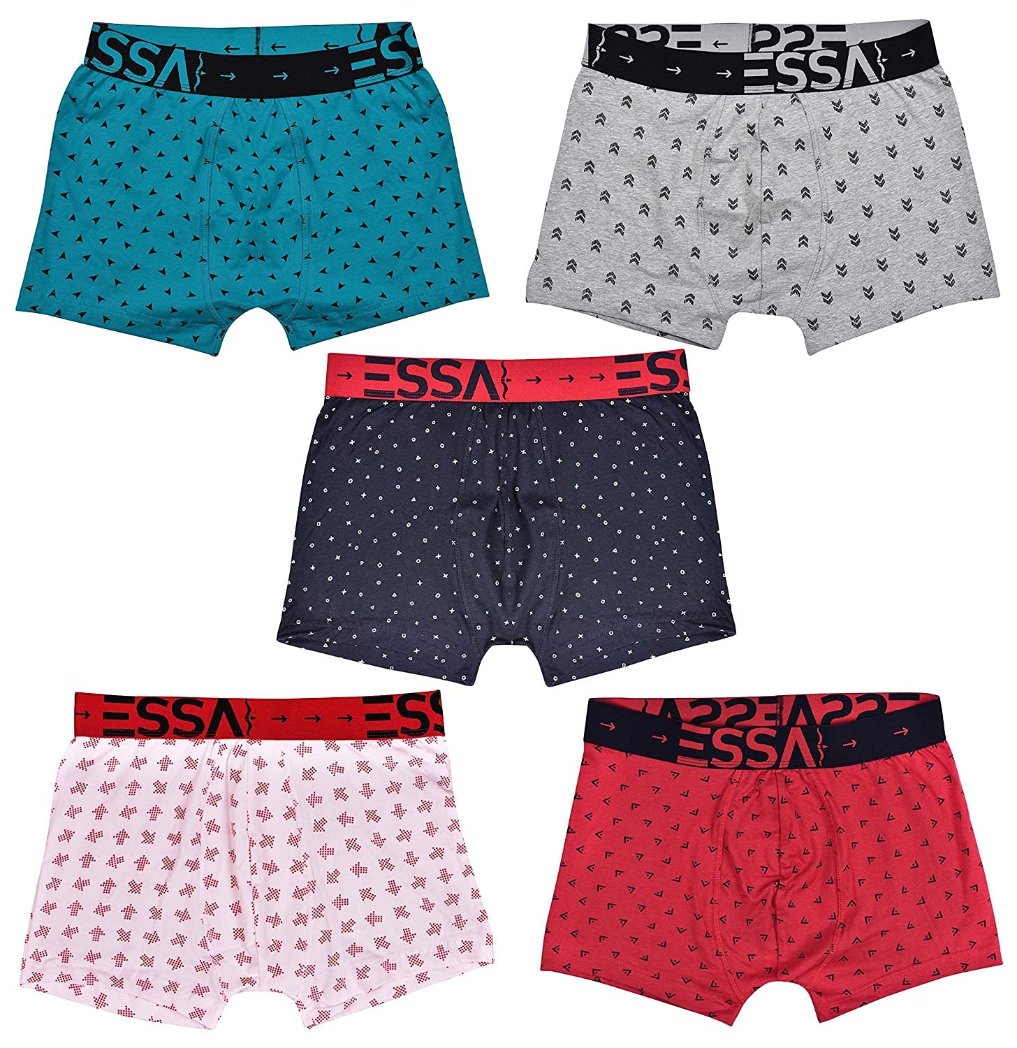 essa Cotton Assorted Prints Men's Trunks - Pack of 5 MR.GUY105-Printed-90 (Color May Vary)-picture-36