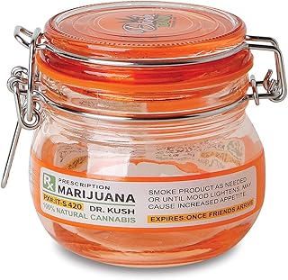 KEEP YOUR HERBS FRESH!!!!-- SUPER HEAVY DUTY 5 Oz Glass Stash Jar with Air Tight Seal - Small (Prescription)