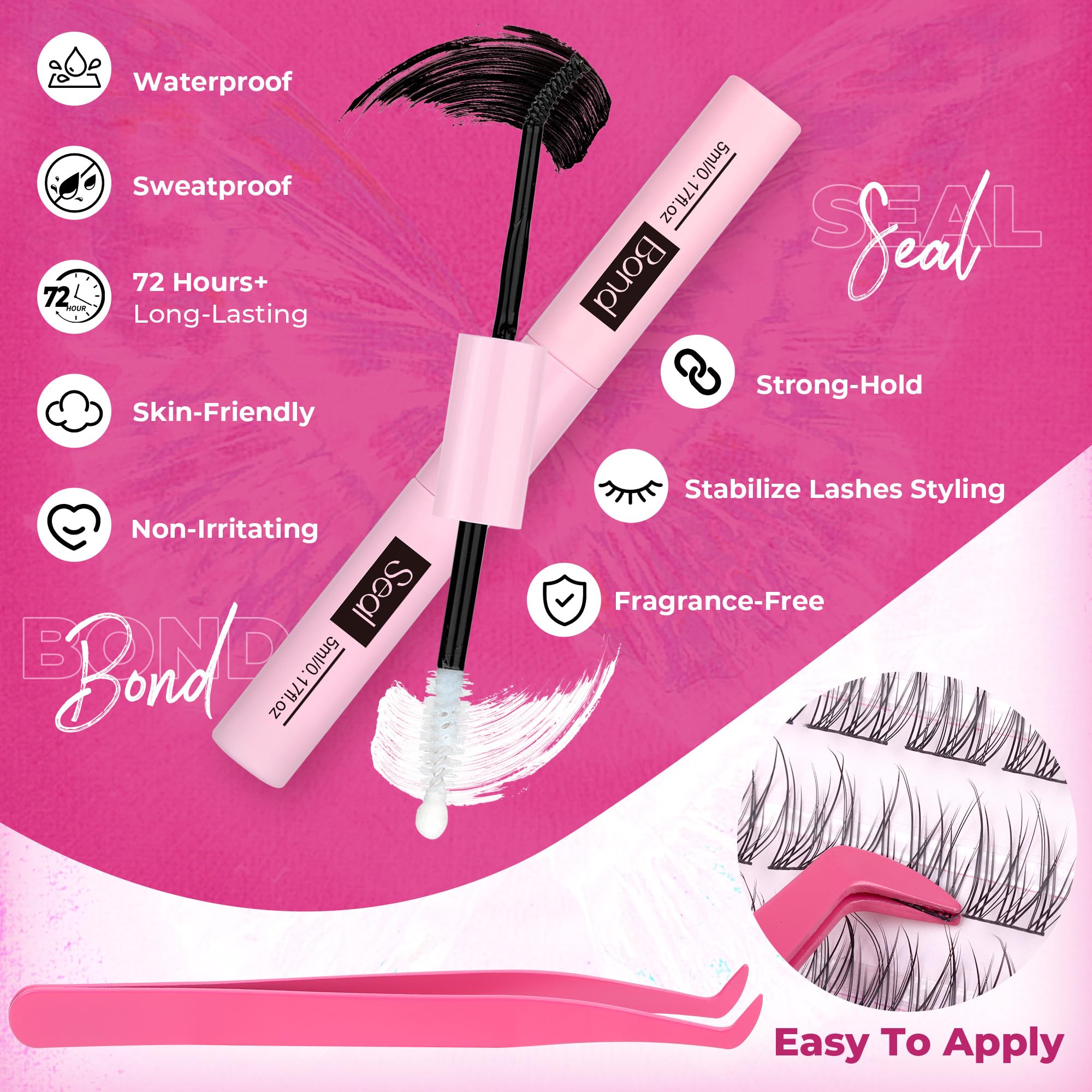 DIY Wimpern Extensions Kit – Natürliche Cluster Wimpern 10-12mm Mit Kleber & Pinzette, C-Curl