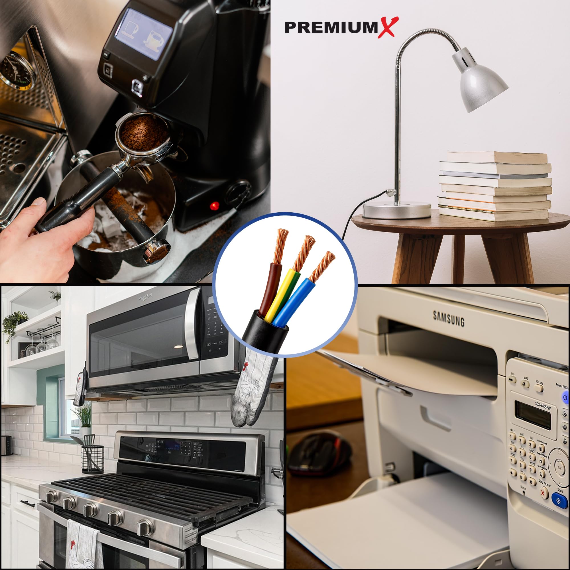 PremiumX Schlauchleitung H05VV-F 3x2,5 mm² - Flexible PVC Anschlussleitung für Elektroanschlüsse im Innenbereich - 20 Meter