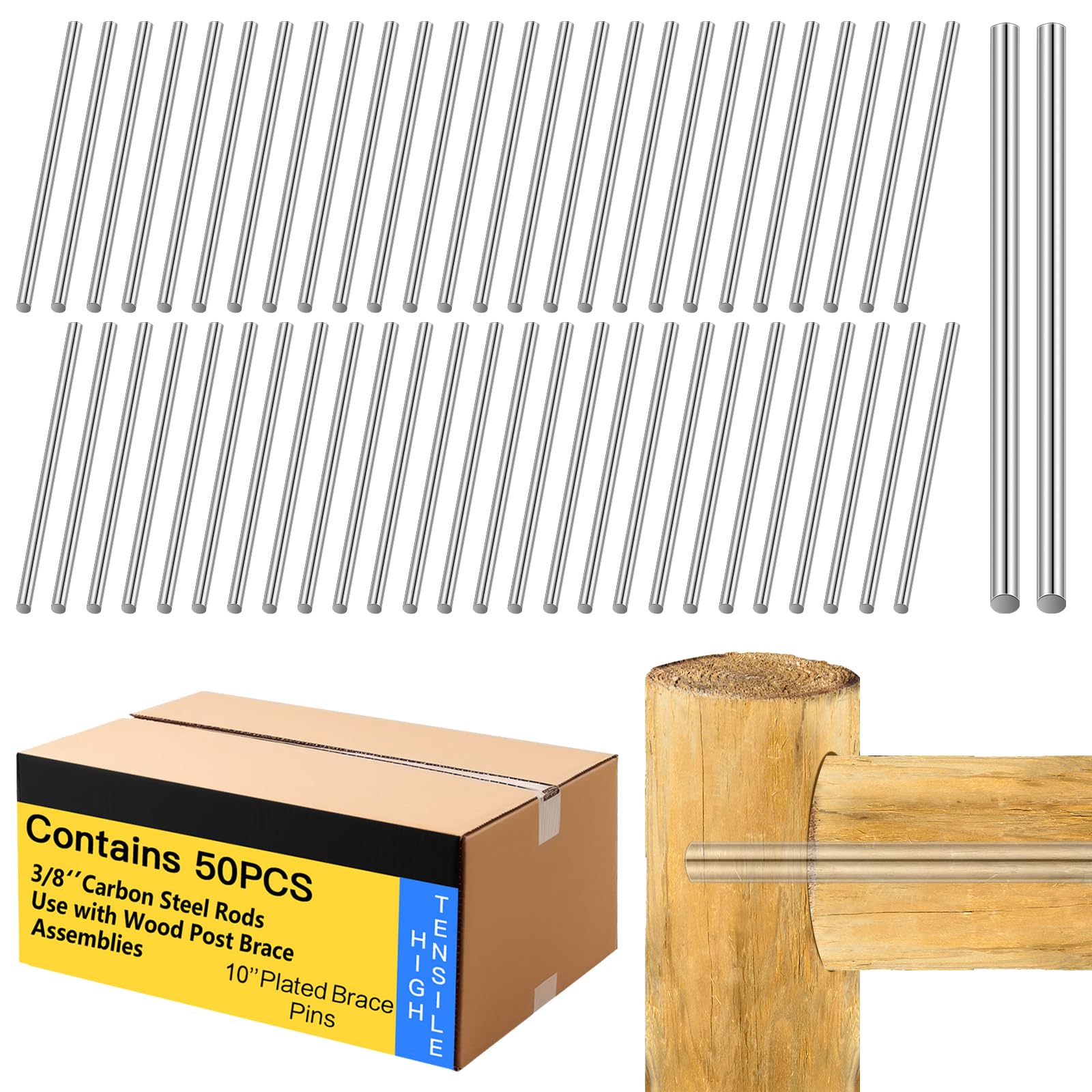 5 Inch Galvanized Brace Pin - For Fence & Wire Bracing, 5-Pack (Size: 5) - View #10
