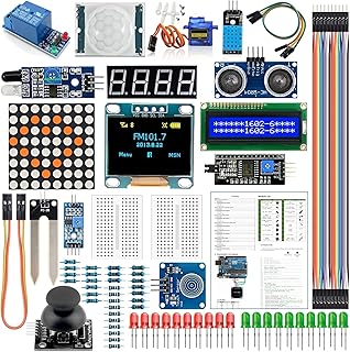 Arduino Kit Módulo Sensor com Display LCD 0,96" OLED 1602,Relé,Motor Servo,DHT11,Ultrasônico,Módulo de para Arduino UNO Mega2560 Nano Raspberry Pi Starter Projects(Tutorial em Inglês)