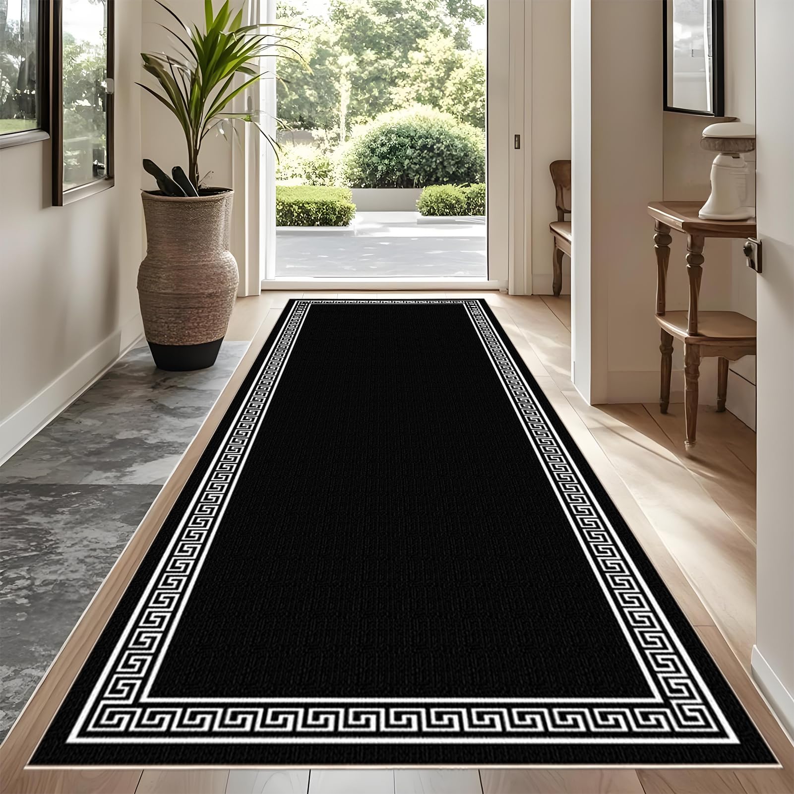 YUEAENK Very Long Hallway Hall Runner Narrow Rugs 80 x 450 cm Rubber Backed Non Slip Machine Washable Very Long Hallway Hall Runner Narrow Rugs Heavy Duty Entrance Mat Kitchen Runners