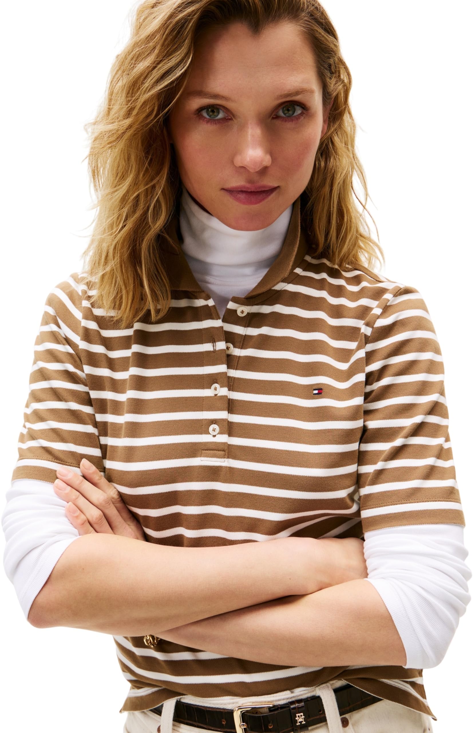 Tommy Hilfiger Polo de Manga Corta Mujer 1985 Pique Regular Fit