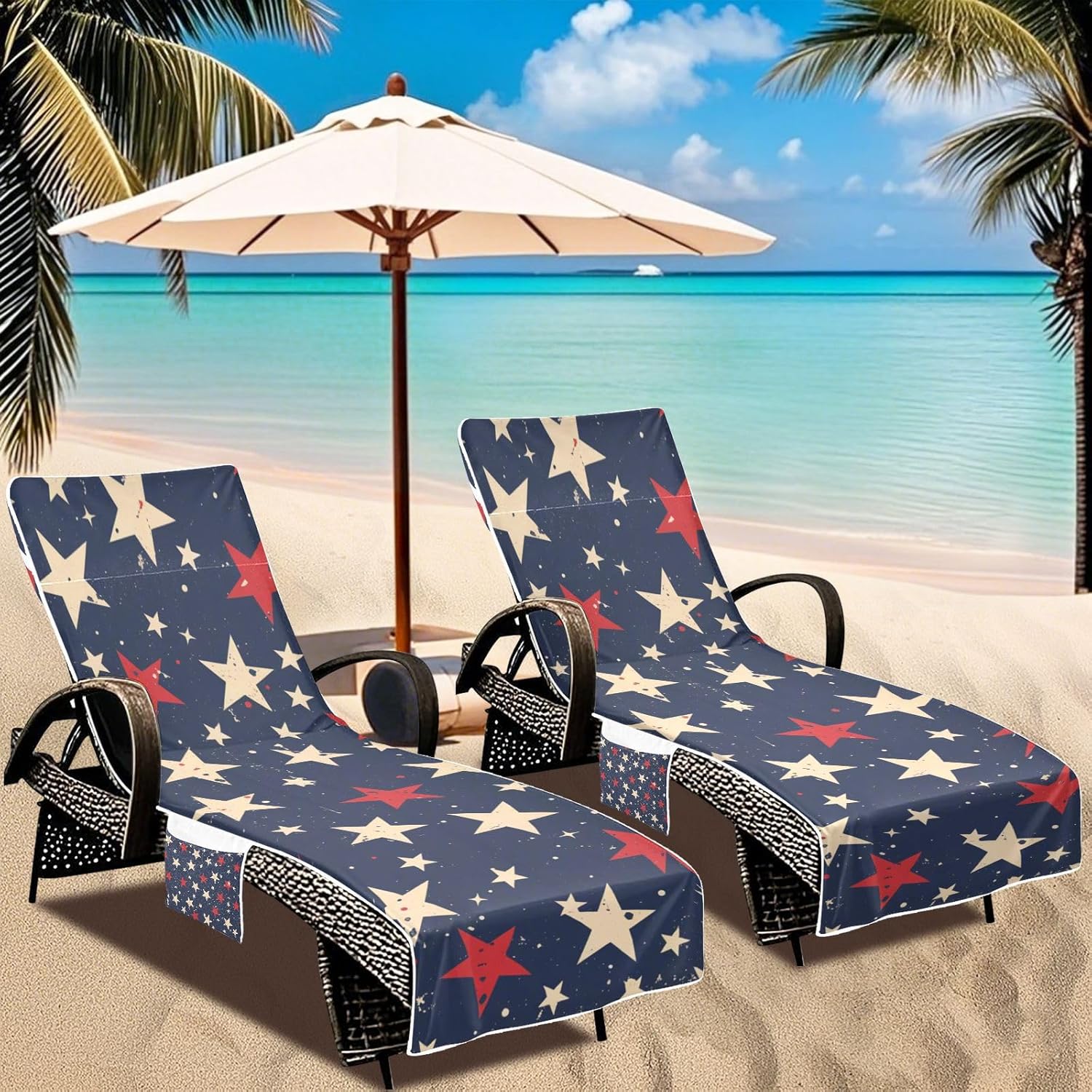 Chaise Lounge Cushion Covers Microfiber Soft Patio Chaise Lounge Slipcover for Outdoor Pool Beach