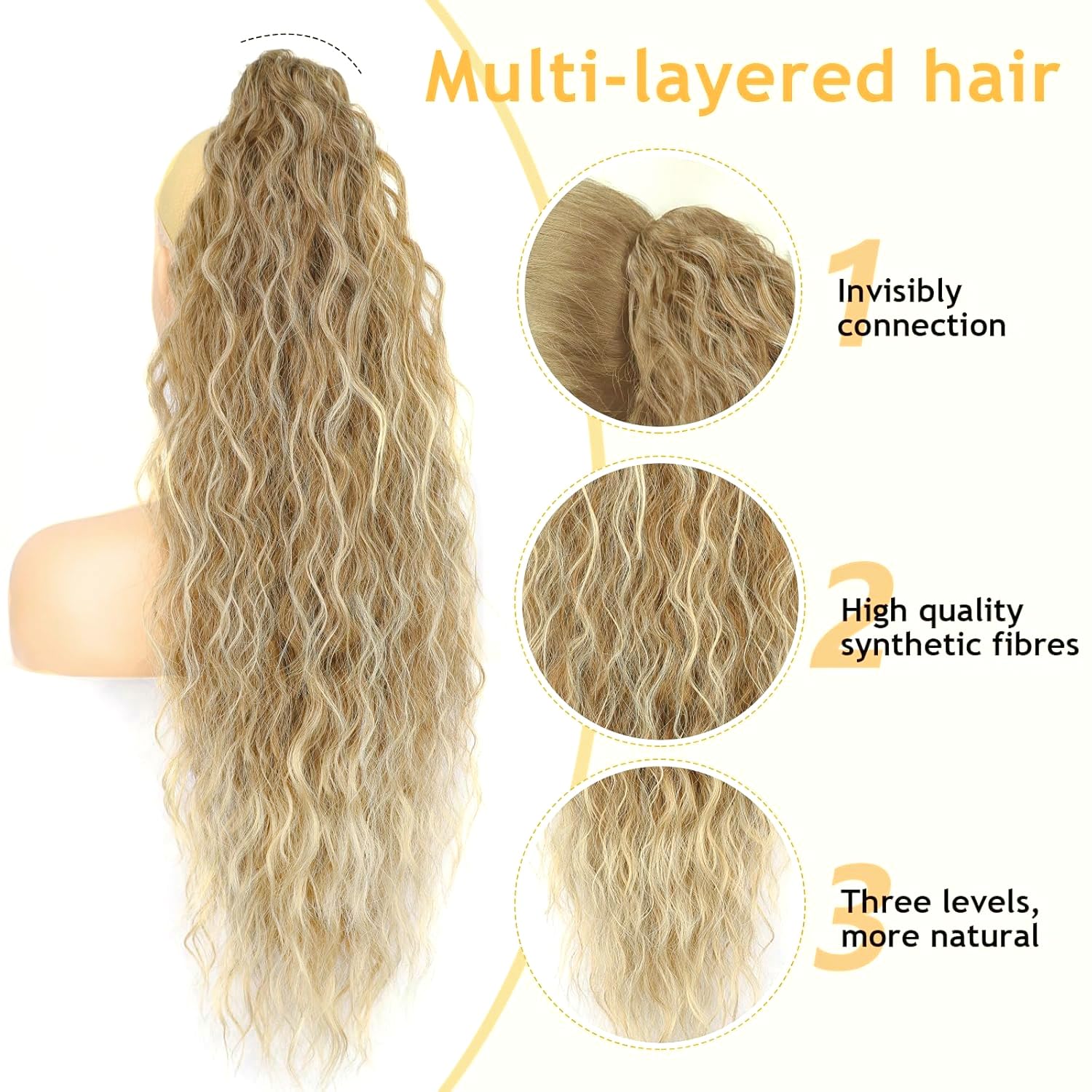PORSMEER Claw Ponytail Hair Extension 30 inches - Image 3
