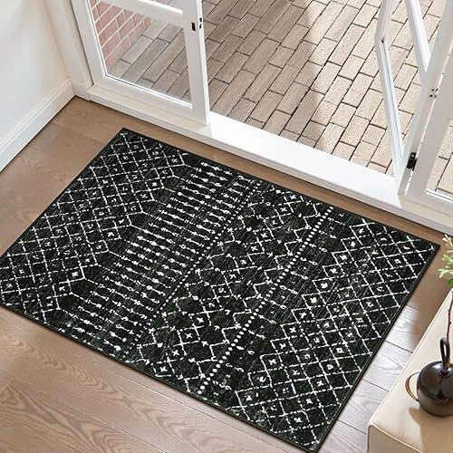 Beeiva Alfombra marroquí lavable para pasillos, alfombras de pasillo de 2 x 6 con parte trasera de goma, alfombra de pasillo suave gris disponible en Yaxa Costa Rica