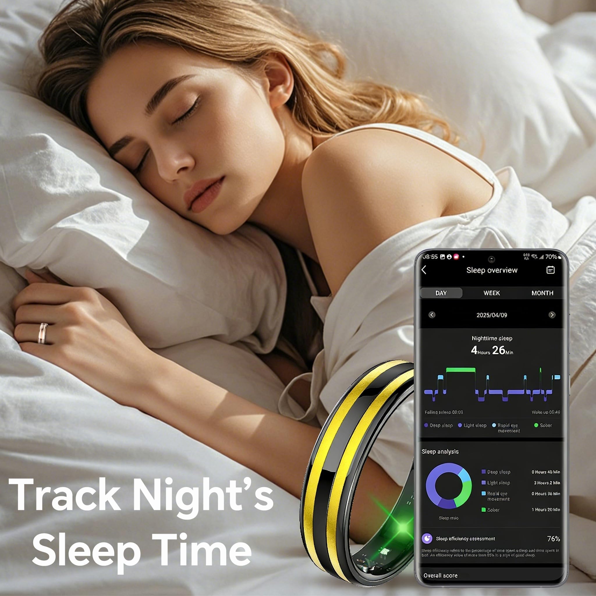 findtime Anello intelligente ultra stretto sottile fitness anelli cardiofrequenzimetro monitoraggio sonno ossigeno nel sangue salute tracker contapassi calorie contapassi impermeabile intelligente