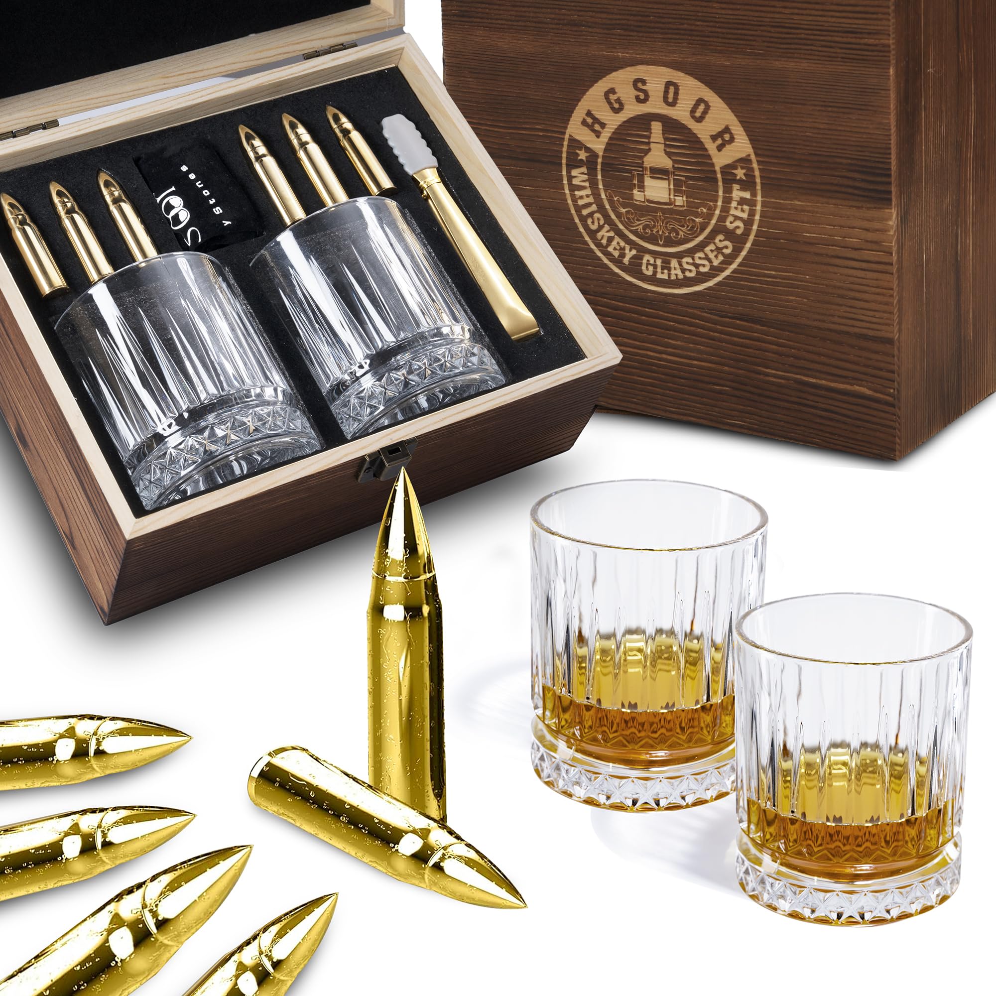 Cadeaux pour homme et papa, lot de 2 verres à whisky élégants pour la fête des pères
