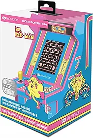My Arcade Ms. Pac-Man Micro Player Pro: Classic Arcades 6.75 Videogame Portátil, Jogos Retrô, Videogame Jogável Colecionável