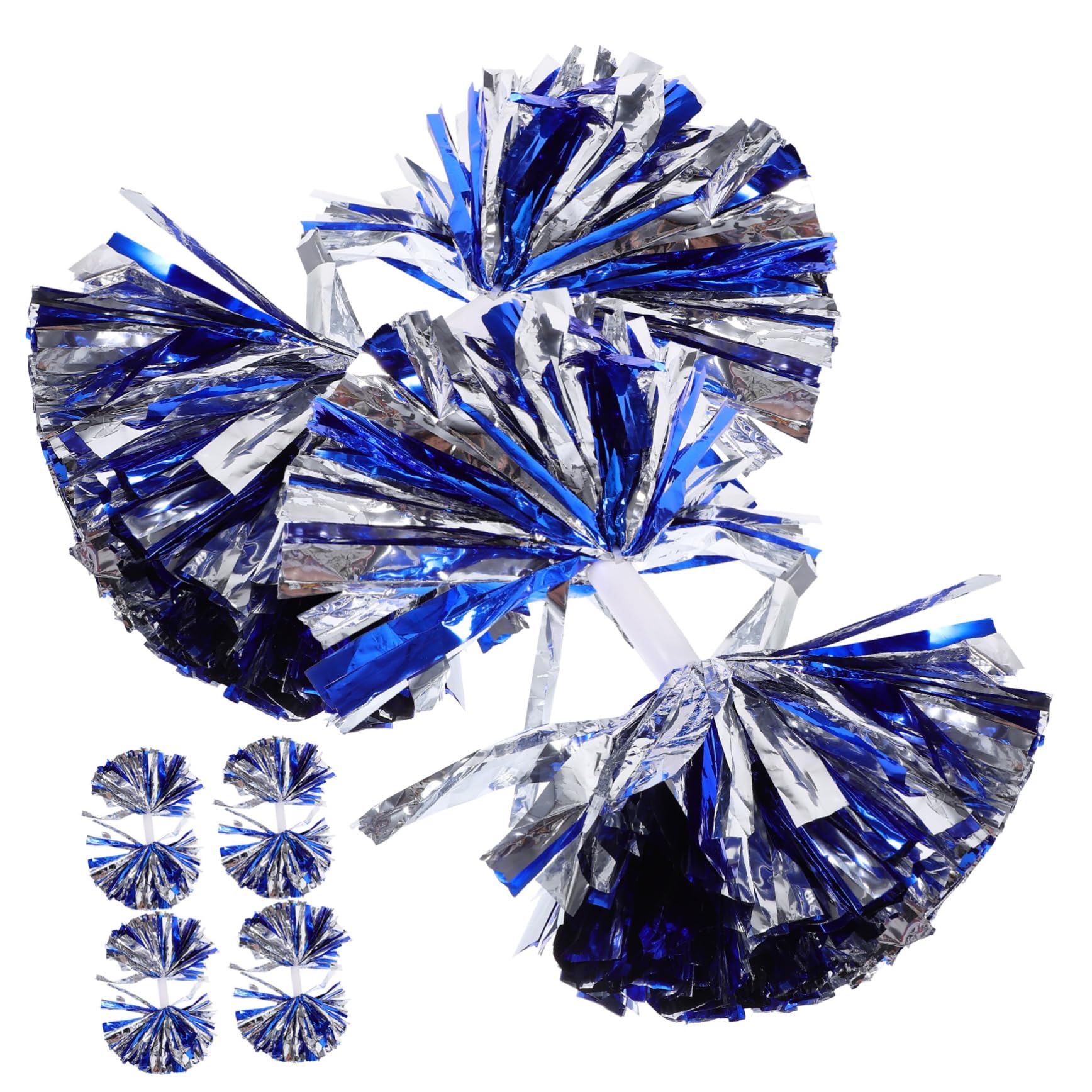 SUPVOX 6Pcs Cheer Pom Poms with Handle Durable Cheerleading Props for Team Spirit Bright Colors for Indoor and Outdoor Performance for Cheerleaders and Dance Routines