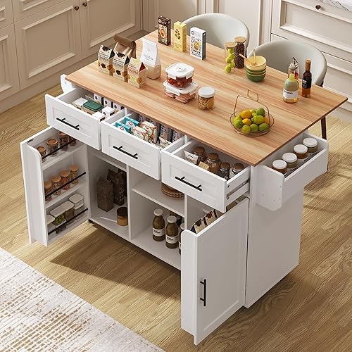 Mobile Kitchen Island with Wheels, Kitchen Trolley with E… - 1