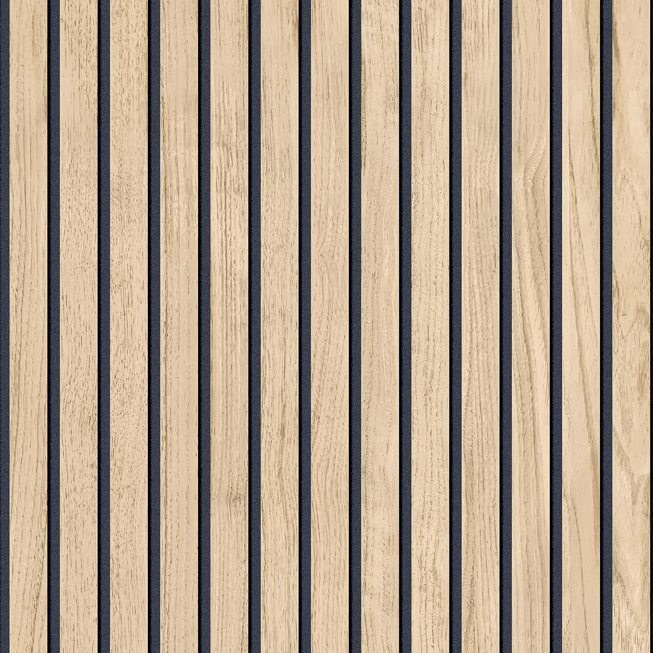 B&Q -  Decor Panacea Wood Slat Light Oak Wallpaper P1158