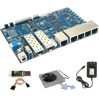 Banana Pi BPI-R3 Wi-Fi 6 OpenSource Wireless Dual-Band OpenWRT Router Board with MediaTek MT7986 Filogic 830 Supports 5X GbE and 2X 2.5GbE SFP Bundle1-BPI-R3 Only