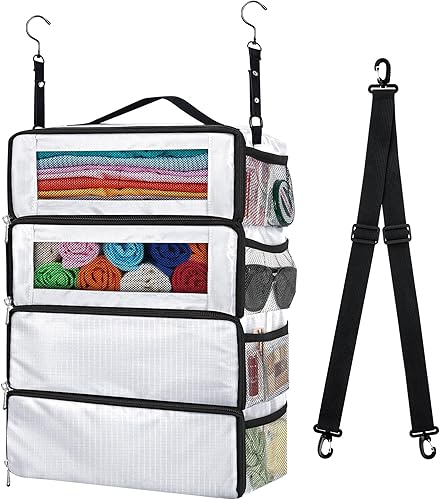 Organizador de maleta, organizador de equipaje de mano, accesorios organizadores de equipaje, plegable, colgante, portátil, estantes de viaje