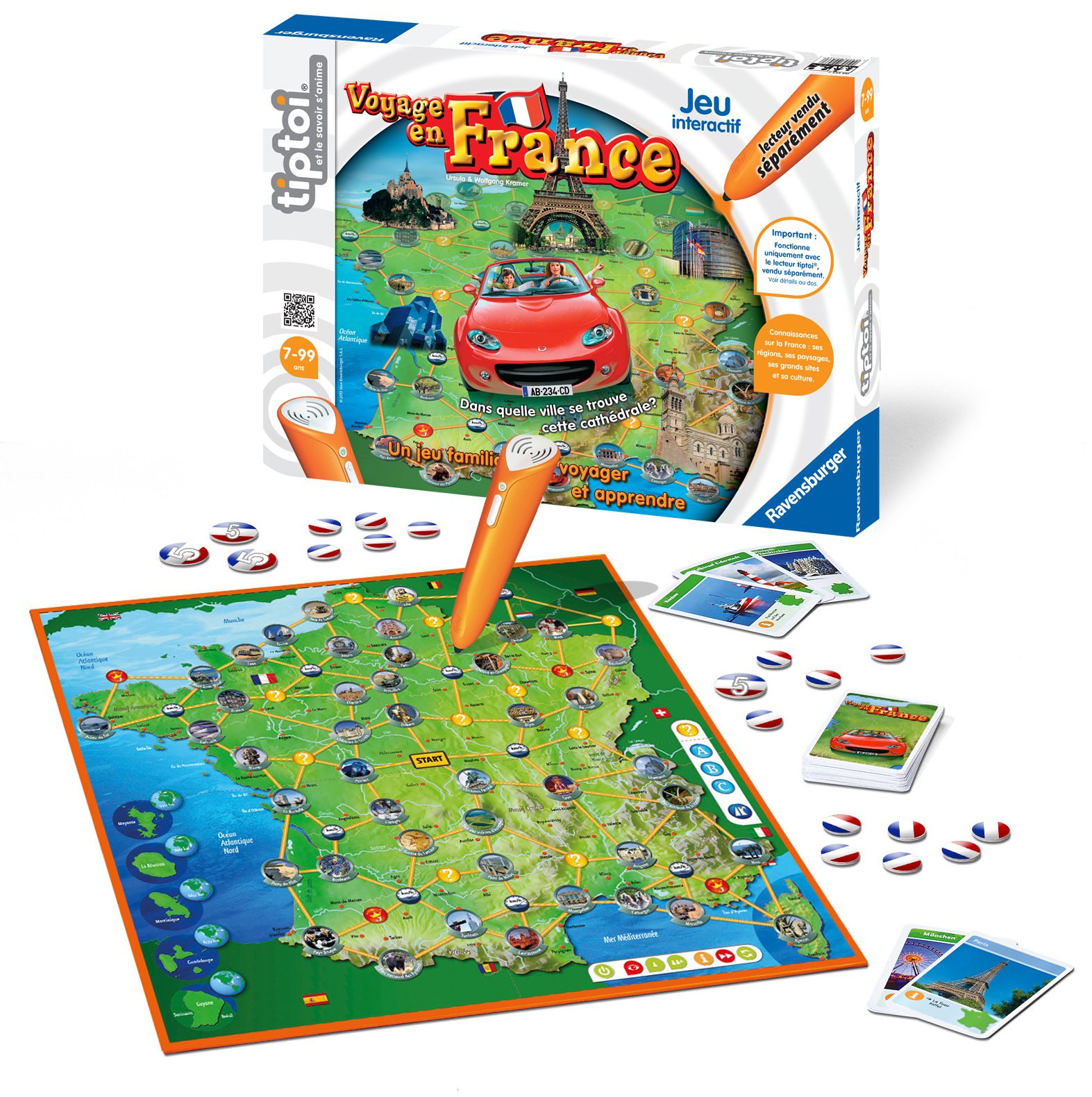 Ravensburger - 00557 - Jeu Éducatif - Jeu Voyage en France Tiptoi