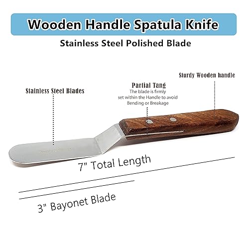 Miniatura 2 de A2Z Scilab Brand Engineering - Espátula clásica de acero inoxidable (hoja de desplazamiento de 3 pulgadas de largo)