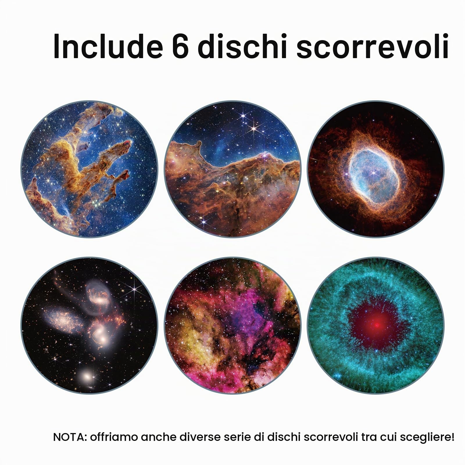 Stella Fissa e Nebulosa: Dischi per POCOCO Proiettore Galaxy, 5K Ultra HD, Litografia a Semiconduttore (6 dischi)