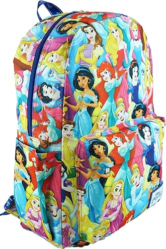 Miniatura 2 de Wondapop Disney Princess - Mochila de 17" con compartimento para laptop, Azul, Daypack Mochila para laptop