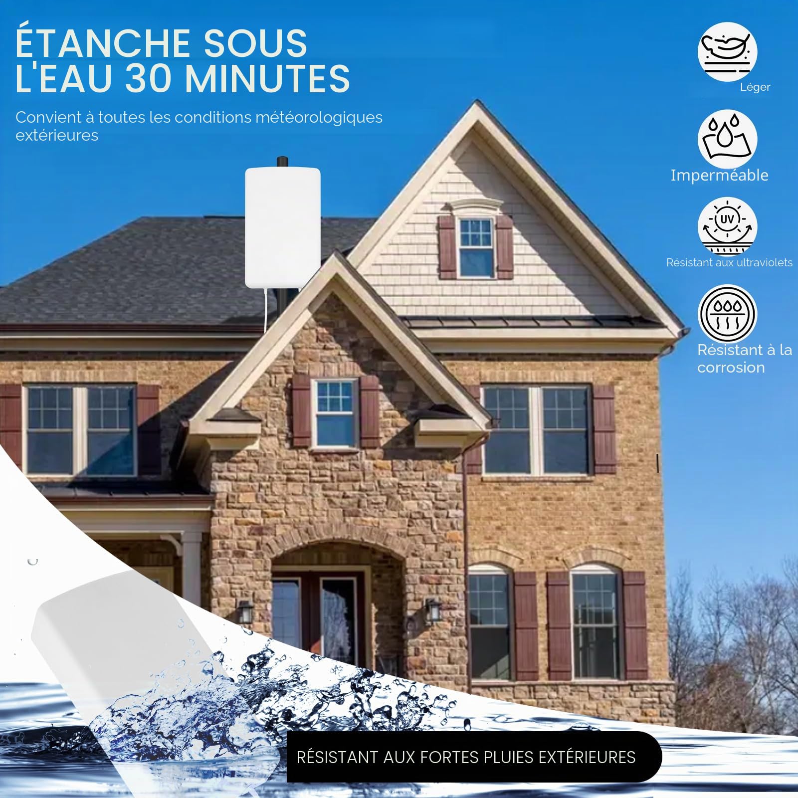 Antenne 4G 5G LTE Mimo Extérieur Directionnelle Gain Élevé 18dBi | 698-2700 MHz | 3300-4000 MHz, Compatible Routeurs 4g 5g, Connecteur N-SMA Adaptateur TS9, Câble 2x10 Mètres