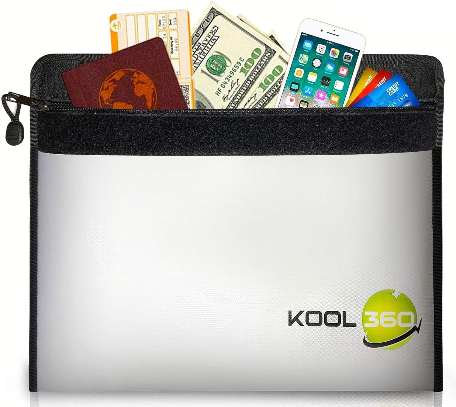 2192°F Fireproof Document Bag 15” x 11“ Fireproof Money Bag 3Layer Fireproof Safe Storage