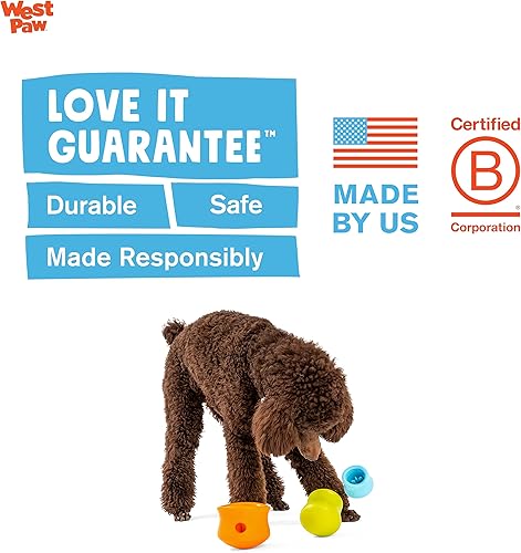 Miniatura 6 de WEST PAW Toppl Stopper - Paquete de 2 tapones en azul aguamarina, diseñado para el enriquecimiento de perros, accesorio que se adapta a todos los