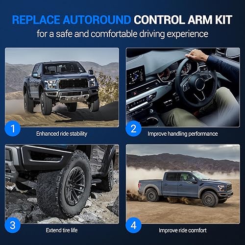 Miniatura 5 de Autoround Kit de suspensión delantera brazo de control superior con rótula compatible con RWD Ford F-150 97-03 F-250 97-99 Expedition 97-02, Lincoln
