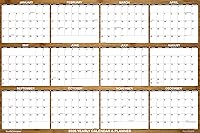 Vista 1 de SwiftGlimpse - Calendario de pared 2024, 24 x 36 pulgadas, serie de diseñador, grande, borrable, planificador de pared anual (bambú)