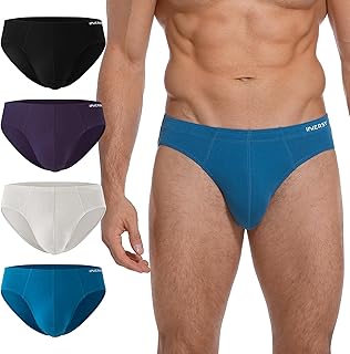 INNERSY Men's Underwear Briefs Low Rise Bikini Cut Covered Waistband Briefs 4-Pack